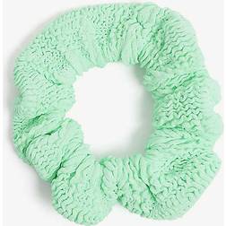Hunza G Lime Crinkled Stretch-woven Scrunchie 1