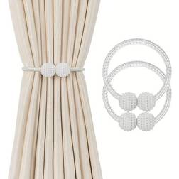 Shein 2 pieces magnetic curtain holders made of polyester rope for a modern window decoration in the house or office