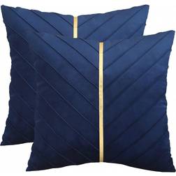 Shein pc Navy Velvet Cushion Cover Blue, Gold (35x35cm)