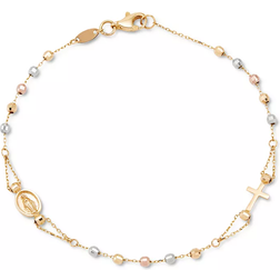 Macy's Tricolor Rosary Bracelet - Gold/Rose Gold/White Gold