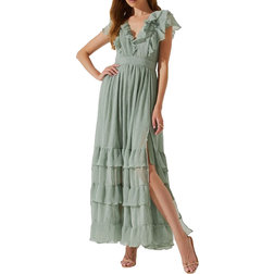 ASTR The Label Tiara Ruffle Maxi Dress - Sage