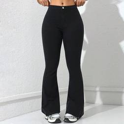 Shein Ladies BellBottomed Flared Casual Denim Pants AllMatch