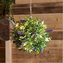 Lights4fun Outdoor Garden Artificial Lavender Topiary Ball Hanging Decoration