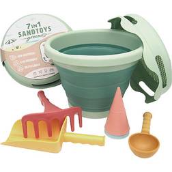 CompacToys Eco Beach Bucket with Sandbox Toys 7 in 1