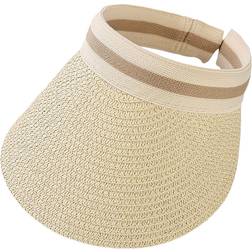 Welling Straw Weaving Visor Hat For Summer Sun Hat - Beige