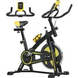 Sportnow SPORTNOW Indoor Stationary Exercise Bike with Adjustable Seat and Resistance Yellow, Yellow