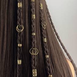 Shein 80pcs Mixed Hair Ring Dreadlocks Set, Personalized Street Party Braided Hair Clips Hair Accessories Loc Hair Jewelry For Braids For Girls And Women Boho,Gold Head Piece, School Stuff