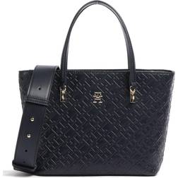 Tommy Hilfiger Monogram Embossed Small Tote Bag - Space Blue