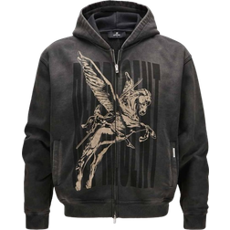 Represent Spirits Mascot Zip Up Printed Hoodie - Aged Black