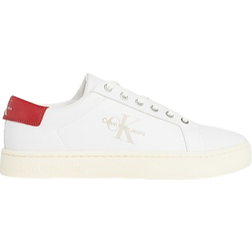 Calvin Klein Leather Trainers M - Bright White/Creamy White/Garnet