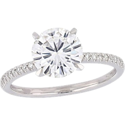 Gem & Harmony Solitaire Engagement Ring - White Gold/Diamonds/Transparent