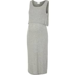 Mamalicious Robe midi à bretelles Taille Gris