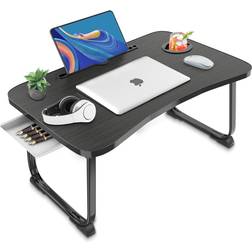 Fayquaze Lap Laptop Desk, Portable Foldable Laptop Bed Table with Storage Drawer and Cup Holder, Laptop Lap Desk Laptop Bed Stand Tray Table Serving Tray for Eating, Reading and Working