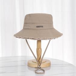 Shein Street Metallic Letter Embellished Flap Edge Bucket Hat With Sun Protection For Women Summer Outdoor Activities