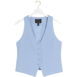 River Island Button Front Waistcoat - Blue