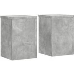 vidaXL Supporti Per Piante 2 pz Grigio 20x20x30 cm Legno Multistrato