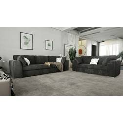 The Great British Hatton Dark Grey Sofa 263cm 5pcs 5 Seater