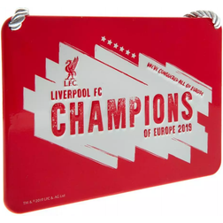 Taylors Football Souvenirs Champions Of Europe Bedroom Sign