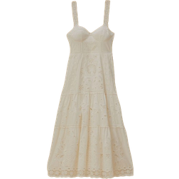 Farm Rio Richelieu Sleeveless Midi Dress - White