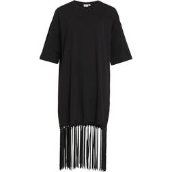 Vila Fringed Mid Dress - Black