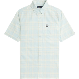 Fred Perry Short Sleeve Tartan Shirt - Light Ice