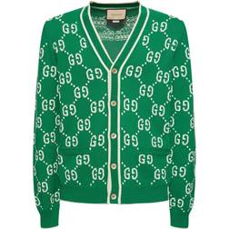 Gucci Intarsia Cardigan - Green/Ivory