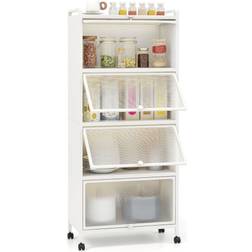 Costway Baker's White Storage Cabinet 60x154cm