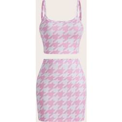 Shein Printed Cami Tank Top And Mini Skirt