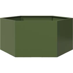 vidaXL Garden Planter Olive Green Hexagon 104x90x45 cm
