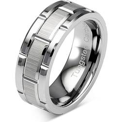 100S Jewelry Brick Pattern Ring - Silver