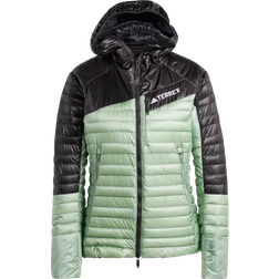 Adidas Women's Terrex Techrock Down Hooded Jacket - Silver Green/Black