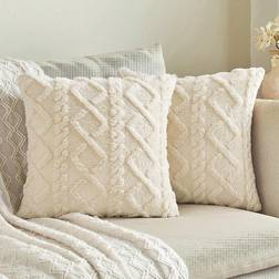 Shein pcs Soft Short Plush Pillow Case Beige (35x35cm)