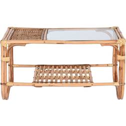 Home ESPRIT Rattan Natural/Transparent Coffee Table 46x76cm