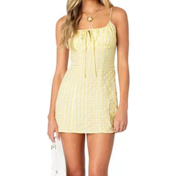 Edikted Women's Gingham Bustier Mini Dress - Yellow