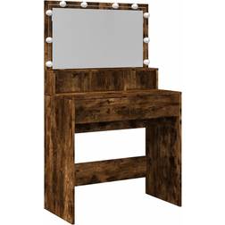vidaXL LED Smoked Oak Toiletbord 41x80cm