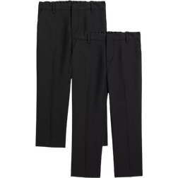 Tu Boy's Generous Fit Woven Extendable Hem Trousers 2-pack - Black