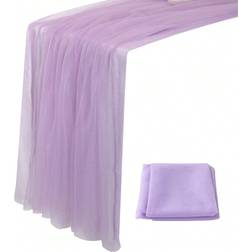 Shein Plain Color Yarn Curtain Decoration Wedding Party Tablecloth Purple (200x160cm)