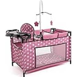 Bayer Bayer Design 62676AA Doll bed with integrated high chair, changing table, mobile, black, pink