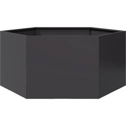vidaXL Plantekasse 104 x 90 x 45 cm Sekskantet Stål Sort Højbed
