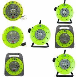 Status Extension lead reel 4 way 5m 15m 20m 25m 50m cable socket heavy duty 13a