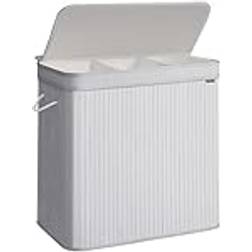 Songmics 100 L Removable Bamboo Laundry Hamper Dove Grey