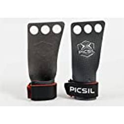 Picsil PICSIL RX 2- och 3-håls koltång för kursträning, tyngdlyftningshandtag, skivstångsdragningar, gymnastik, förebyggande av blåsor och revor 3H Apelsin, L