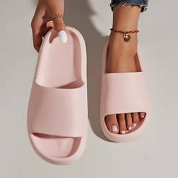 Shein Ladies Fashionable Solid Color Light Pink Minimalist Slippers