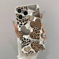 Shein Heart Pattern Painted Lightweight Shock-Proof Case for iPhone 15 Pro Max