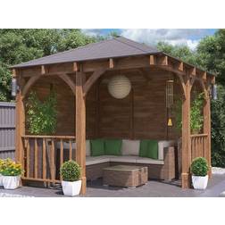 Dunster House Corner Gazebo Wooden Garden Shelter