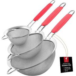 Zulay Kitchen Premium Steel Fine Mesh Set Strainer 3 24"