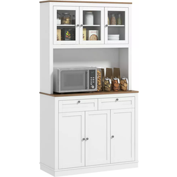 Homcom Tall Kitchen Pantry White Storage Cabinet 39.2x70.8"