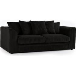 Furnishings For Less UK Luxor Black Sofa 3 Seater