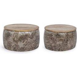 Nature24 Kalindi Silver/Natural Tavolino 60x60cm 2pcs