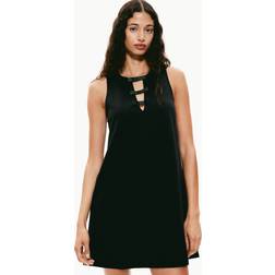H&M Damen Kleid mit Schleifen Schwarz